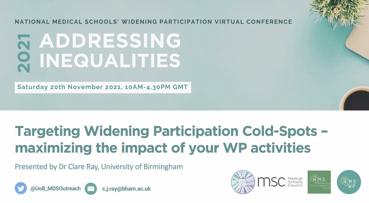 MedStudentWP's tweet photo. Thank you @drCJRay for delivering a fantastic talk on targeting outreach to address 'cold-spots' &amp; sharing great advice on how to maximise your #WideningParticipation work 🌠

Our take home messages ⤵️
👥 Establish key contacts
🚀 Set realistic targets

#NMSWP21 @UoB_MDSOutreach https://t.co/hScZfpWn0R