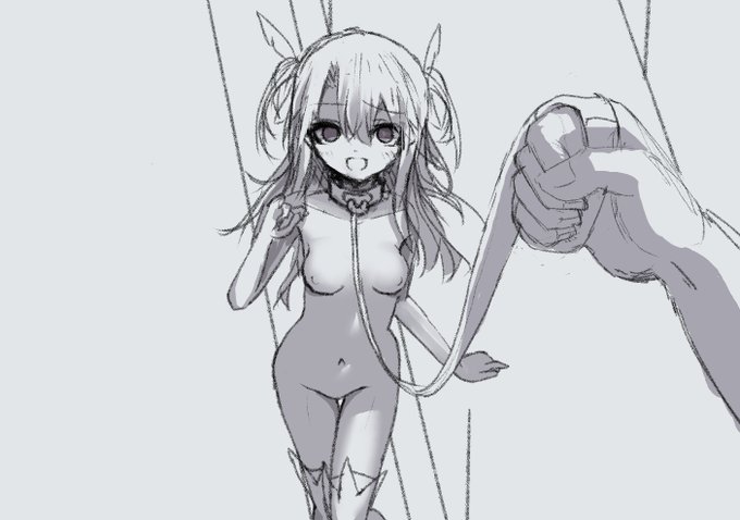 これは催眠おじさんとの死闘に勝利したものの、「負けた方は勝った方の飼い主にならなくちゃいけない」「人前で脱ぐことを全く恥ずかしいと思わない」「男はみんな裸の女の子と散歩するのが死ぬほど恥ずかしい」などの暗示をかけられてしまい、早速おじさんを辱めるため嬉々として全裸散歩に興じるイリ 