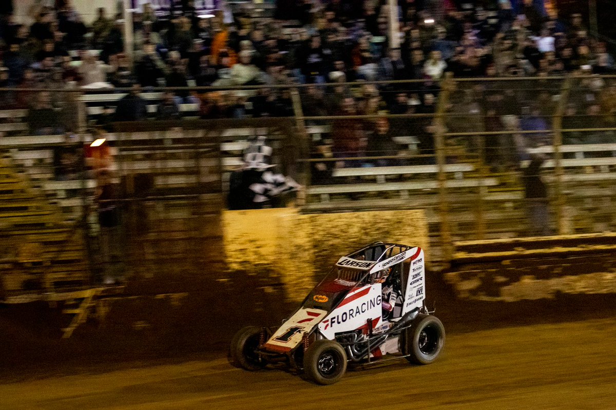NASCAR's tweet photo. The reigning NASCAR Cup Series champion is back in Victory Lane! 

@KyleLarsonRacin took home the 🏁 last night at Placerville Speedway! https://t.co/AlYFCF9lbS