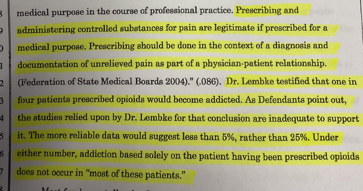 My understanding: Orange County California District Court Judge, the Honorable Peter Wilson, is basically telling @supportprop psychiatrist, Dr. Anna Lembke, to STOP LYING ABOUT OPIOIDS! #Credibility #TruthMatters #OurPain #ScreamLouder