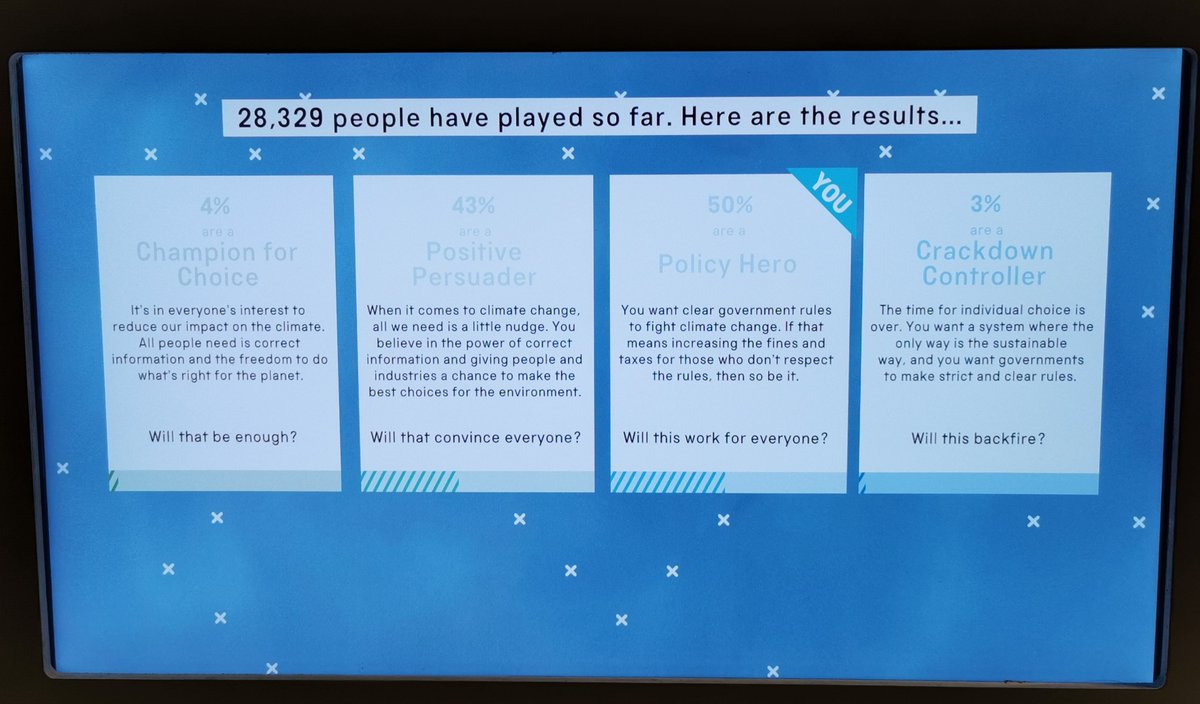 daniellagraham's tweet photo. Far be it for me to suggest Shell's sponsorship of the Science Museum's exhibition has influenced content, but according to this game if you oppose all environmental legislation you are a 'champion for choice' and if you favour legislation you're a 'crackdown controller' https://t.co/OfvjvfNMa9
