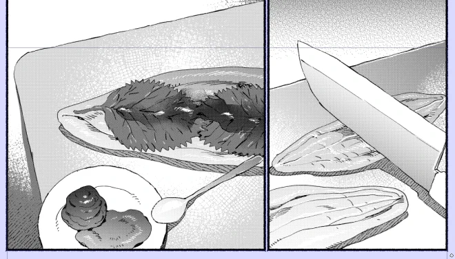 「ササミを包丁の背でトントンして大葉とねり梅を広げる」っていう地獄作画です 