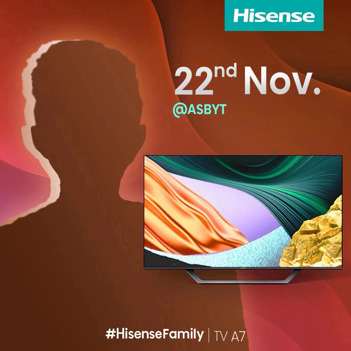 HisenseIntl's tweet photo. 📣Want to know more about the Hisense TV A7?
🥳Don't forget to tune in @ASB_YT account on 22nd November. 
👋Here you can have an incredible view with our TV A7 fantastic details.
❤️Welcome to pop it in your diary!

#HisenseFamily 
#TVTime https://t.co/UUbaYgWdJ8