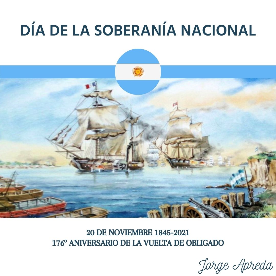 Hoy celebramos el #DíadelaSoberaníaNacional al cumplirse el 176° aniversario de la heroica batalla de la Vuelta de Obligado.