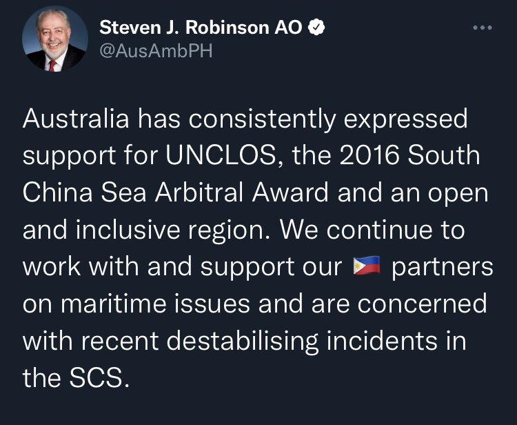 Frances_Mng's tweet photo. Australia, Japan, France and Germany express “serious concern” over the recent incident in Ayungin (Second Thomas) Shoal in the West PH Sea. Earlier, the US stood by PH and reaffirmed its commitment under the Mutual Defense Treaty https://t.co/vNpGI6mgen