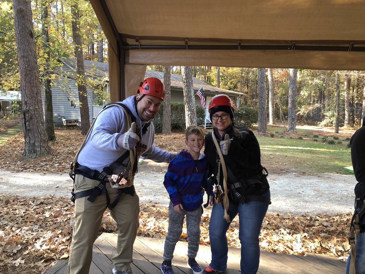 mvarvi's tweet photo. When your students vote for you to overcome a fear, you get up for a 9am zip line excursion on a Saturday and do it. @GHernandezJr @EEMillerElem @sarahruddock4 https://t.co/y1Oa93xLt6