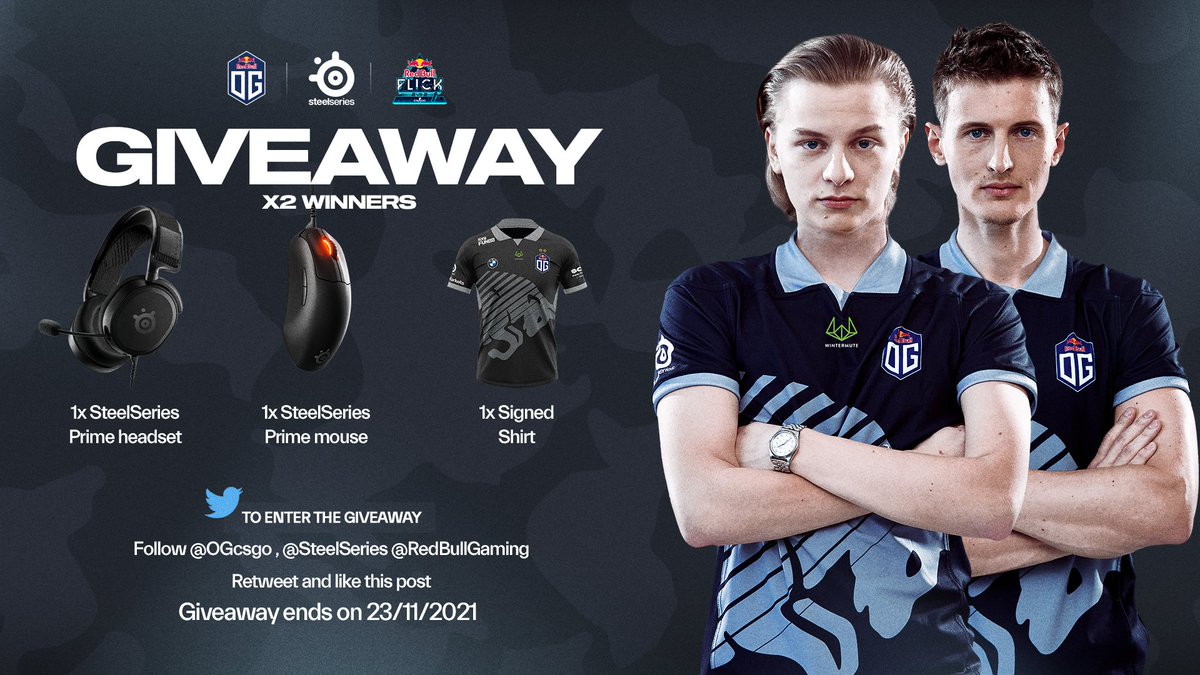 OGesportsCS's tweet image. Celebrating the #RedBullFlick Invitational with a giveaway thanks to @SteelSeries!

- Follow @OGcsgo
- Follow @SteelSeries 
- Follow @redbullgaming 

RT + Like the post. 

2 winners announced on Tuesday. 

Good luck!

#DreamOG