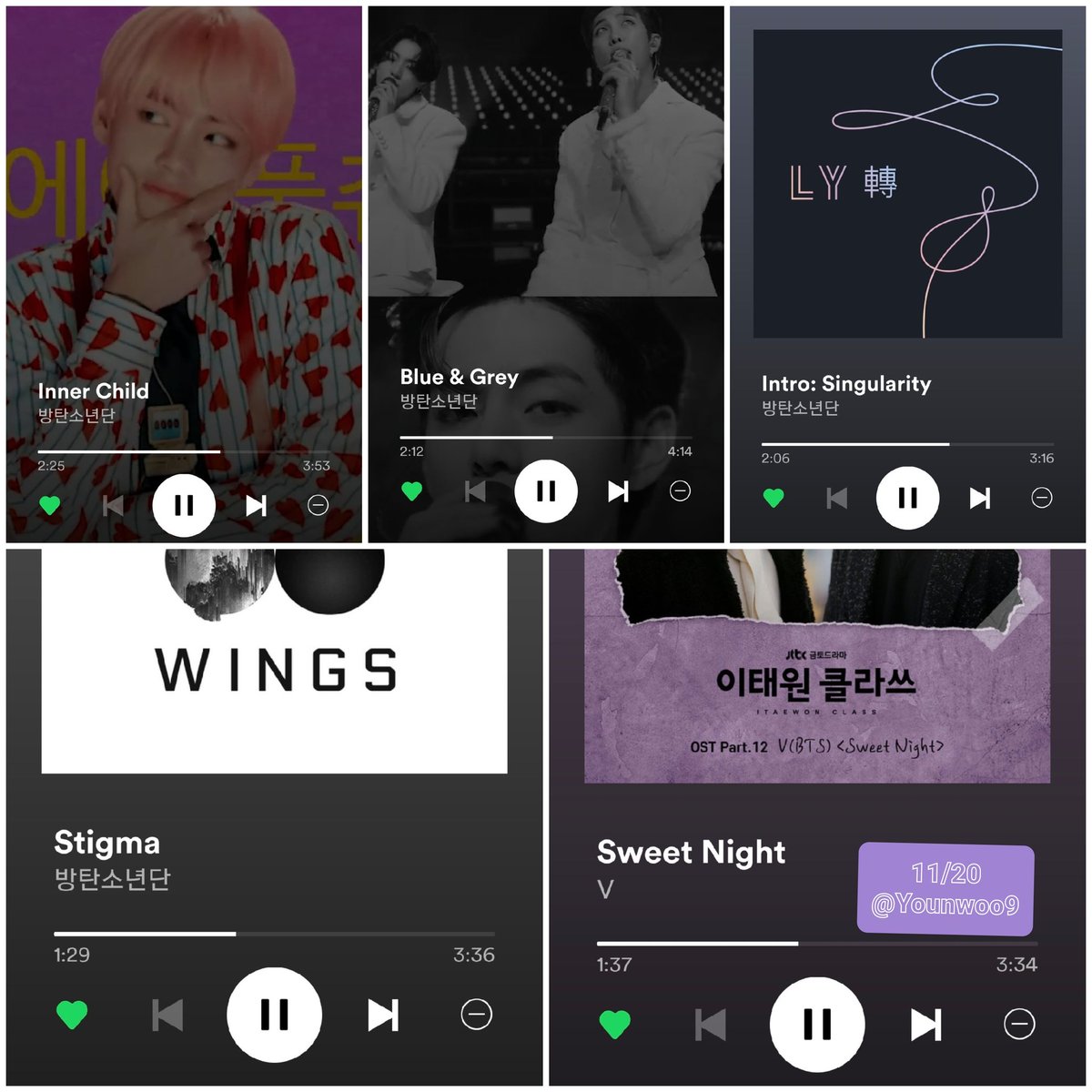 Younwoo9's tweet photo. @boraVpurpleV ☘️김태형이 행복하면 되었다🥰
#1YearWithBlueAndGrey
#1900DaysWithStigma
김태형노래 스밍뮤밍 함께💜
#하이브_불매
SweetNight118개국1위
InnerChild100개국1위
BlueAndGrey61개국1위
🍯https://t.co/J5CIrRjIzY
🌫https://t.co/QvnKYYpAcX
🎄https://t.co/LO5AE5m9wo
🎄https://t.co/n9ZeiE4ocW https://t.co/pnN5gI7OdN