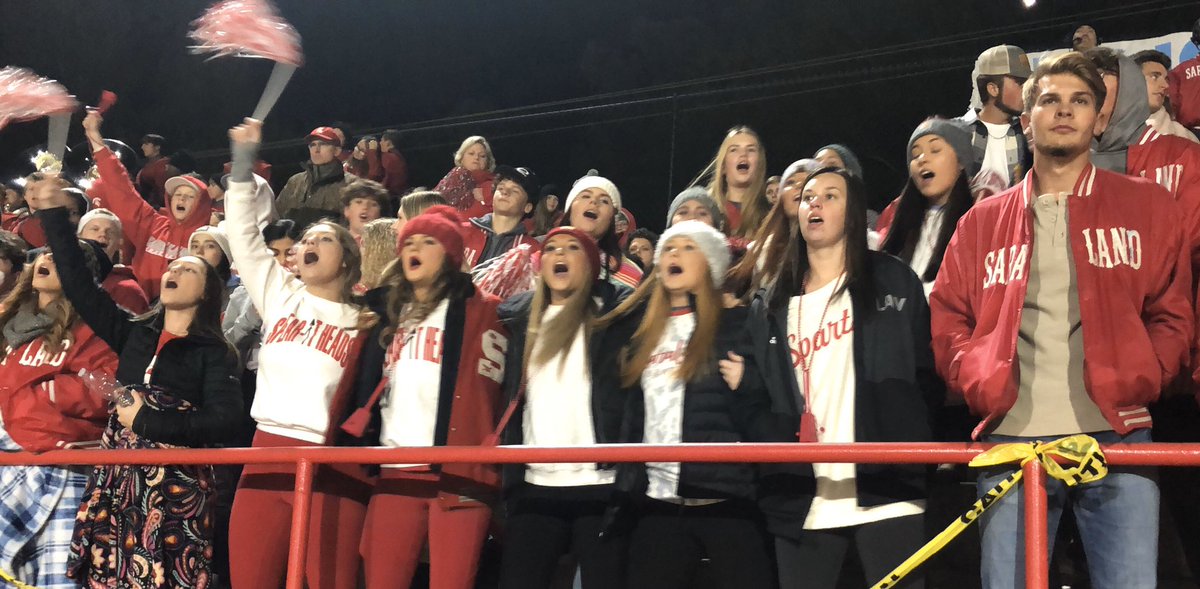 shs_it's tweet photo. 🏈We are Spartans through and through. We may not all wear the football uniform, but we wear PRIDE on our sleeve. We cheer for each other, we cry for each other, we fight for each other. We wear red, we wear white, we yell loud. Spartans red and silver forever‼️🎉@SaralandSchools https://t.co/pa824OQB9s