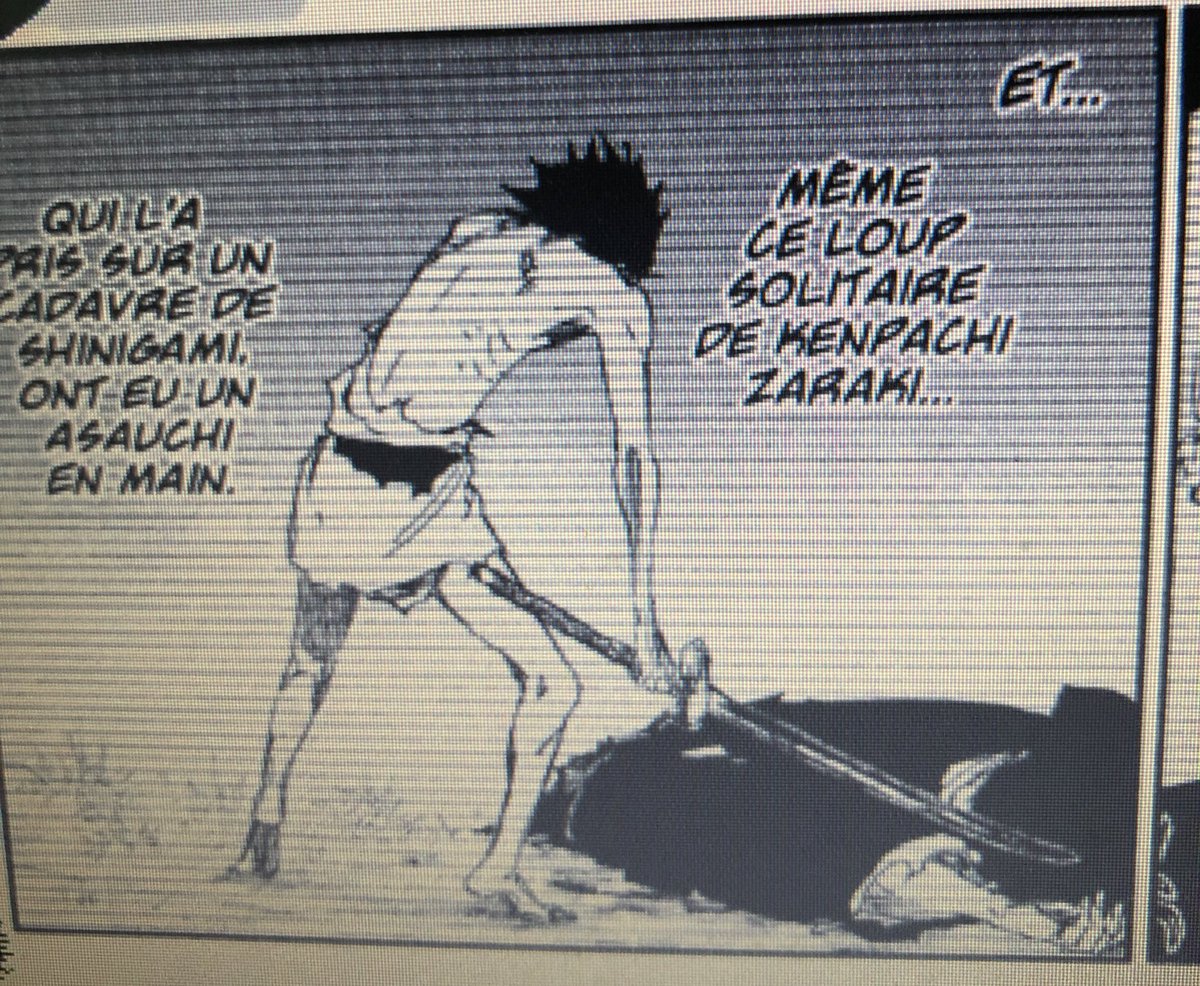 Engetsuga's tweet photo. #BLEACH

La garde du zanpakuto de zaraki tel qu’on a l’habitude est très différente de celle de l’asauchi qu’il a ramassé sur le cadavre du shinigami (celle ci se rapprochant plus de la garde qu’on voit dans les nouveaux chara design 12ans après TYBW). https://t.co/lhr9jbmaG3