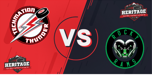 North division battle in Rocky tonight as the home town <a href="/Rocky_Rams/">RAMS HOCKEY</a> take on the <a href="/AirdrieThunder/">Airdrie Techmation Thunder Official</a> at 7:30PM. #HJHL