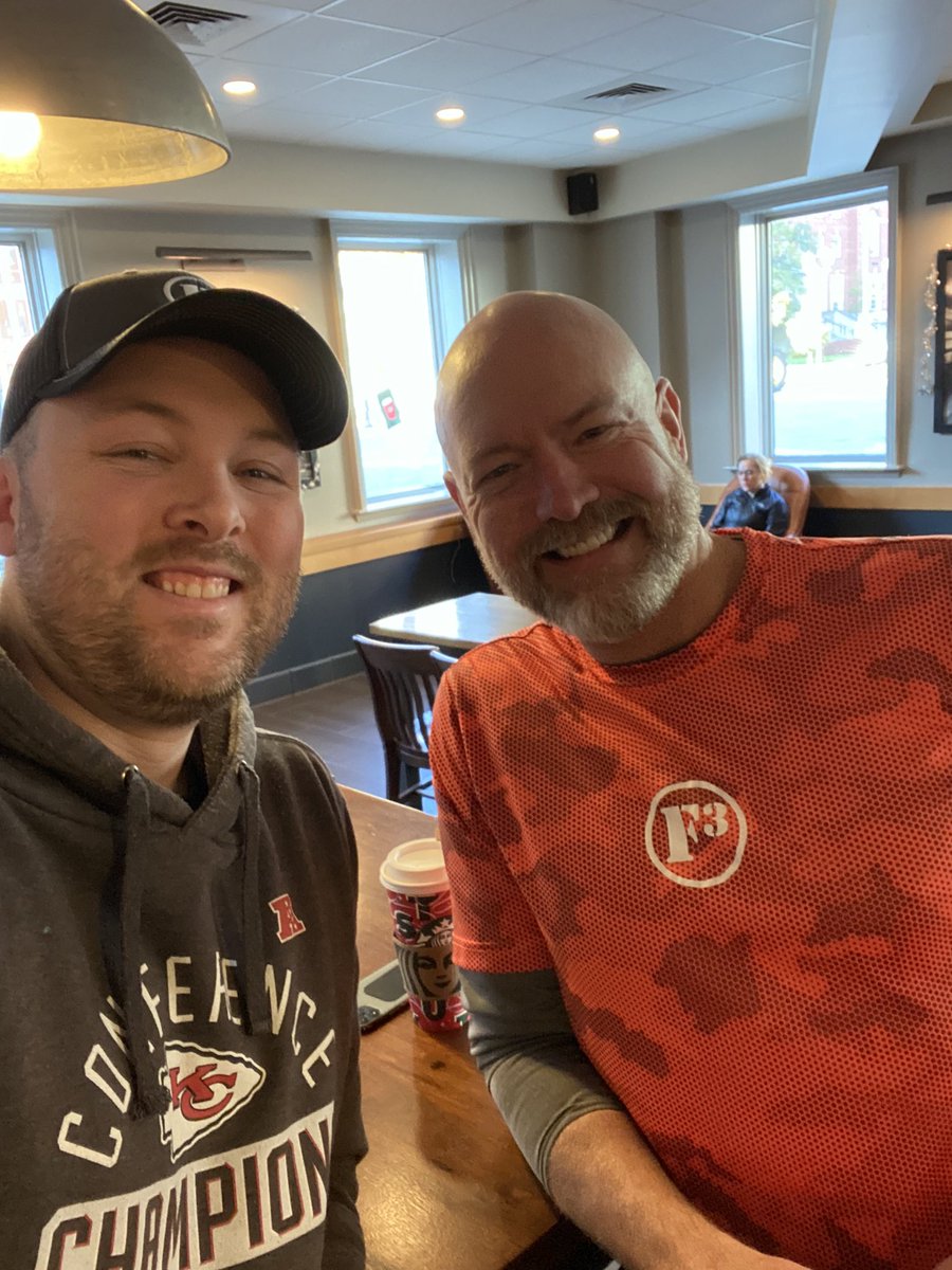 F3_Helpdesk's tweet photo. Incredibly fortunate to have coffee with @gmo_f3 this morning (following a killer BD). I learned a lot that I’m excited to take back to @F3Alliance and see the further impact we can have on the men in region! #GiveItAway https://t.co/iTwlXPrWzW