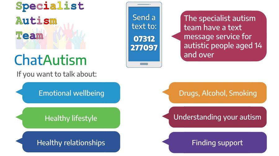 OrchardMeadSEND's tweet photo. The Specialist Autism Team is introducing a new way for young people and adults with an autism diagnosis and their parents and carers to get confidential help and advice. #chatautism https://t.co/Ms4khhKyo1
