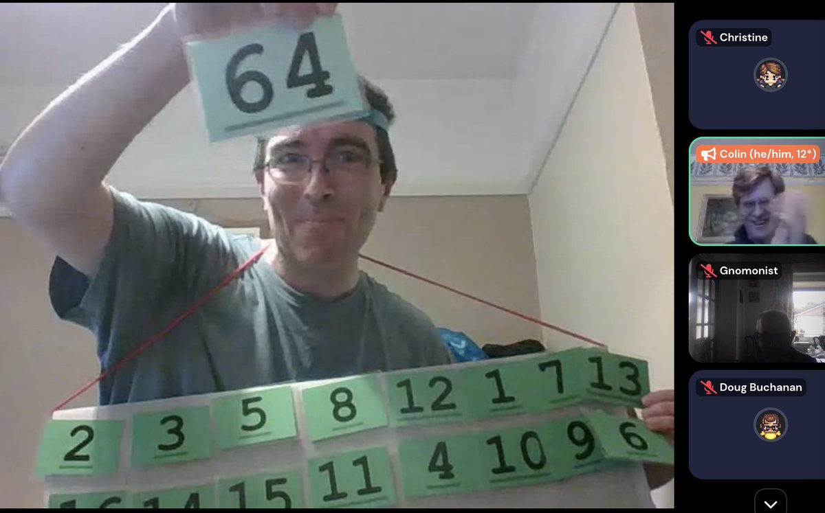 LauraJesson's tweet photo. DAZZLING!!! A mathemagical triumph in under 5 minutes that's left @ColinTheMathmo speechless can mean only one thing- it's MathsJam 2021! #bigmathsjam https://t.co/zujYWyx6Cu