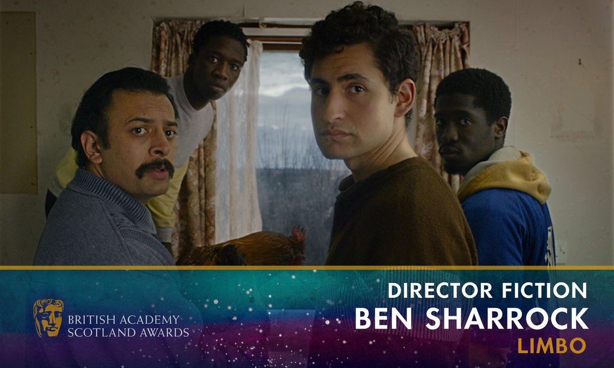 The winner is… Ben Sharrock! ✨ Congratulations Ben (<a href="/BASharrock/">Ben Sharrock</a>) for winning the #BAFTAScot21 DIRECTOR FICTION award for BAFTA nominated film Limbo 🎬 Sponsored by @TaittingerUK