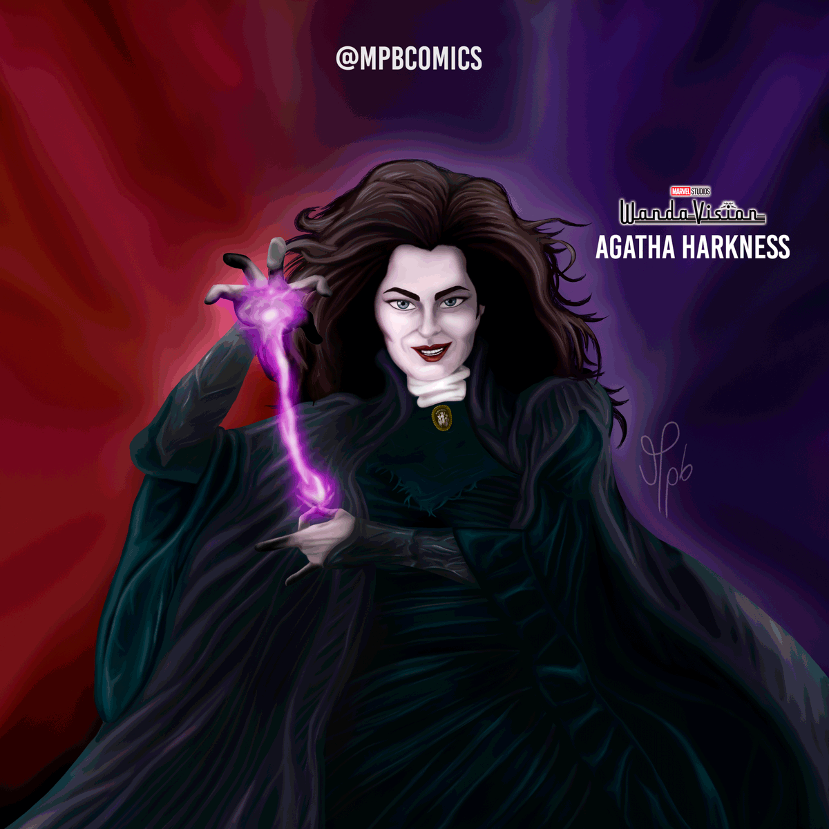 MPBComics's tweet photo. Feliz por compartirles a la Fantástica 💜 #AgathaHarkness de #WandaVision espero les guste. No olvides seguirme y apoyarme con tú me gusta. Un abrazo y pronto publicare a nuestro siguiente personaje. ¿Quién será? 📛👄🔥

@AgathaHNews  @MarvelStudios 
@kathrynhahncom https://t.co/ZkN98AqMEp