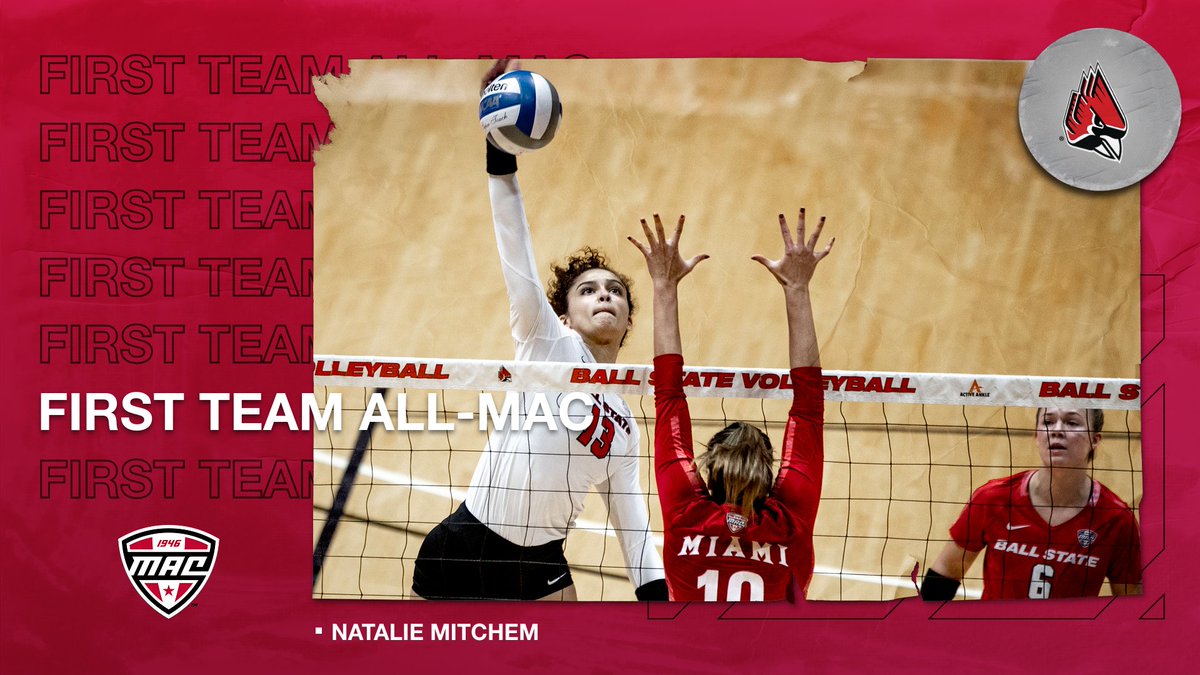 BallStateWVB's tweet photo. Congrats to our @MACSports leading 4⃣ First Team All-MAC honorees

@megan_wielonski, @MariePlitt, @mitchem_6 &amp; @3jaclyn 

👏 Well deserved Cardinals 👏

📰: https://t.co/Mcgj41ayei https://t.co/bV4tW1rWtw