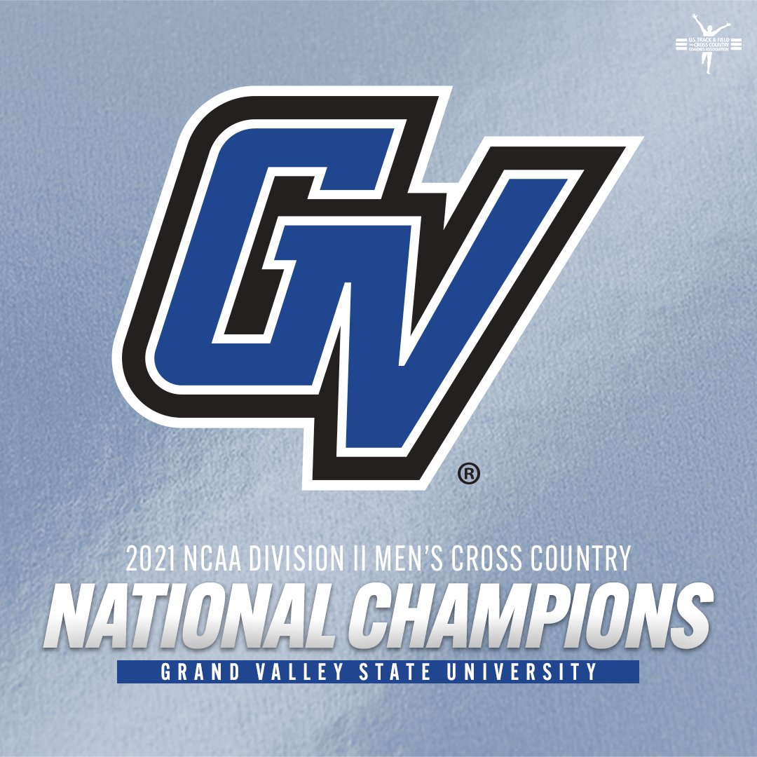 USTFCCCA's tweet photo. 🏆 NATIONAL CHAMPS 🏆

Congratulations to @GVSUXCTF (@gvsulakers) for winning the men's team title at the 2021 @NCAADII Cross Country Championships! This is the Lakers' second national title in program history! https://t.co/QsSHahCeVg