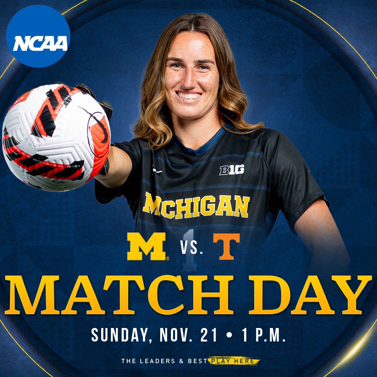 umichwsoccer's tweet photo. 𝗠𝗔𝗧𝗖𝗛 𝗗𝗔𝗬

ɴᴄᴀᴀ ᴛʜɪʀᴅ ʀᴏᴜɴᴅ
🆚Tennessee
 📍 U-M Soccer Stadium 
⏰ 1 pm
📺 https://t.co/sVpiWJ2X3p : https://t.co/Jsdgyv5Bzo
🎫 https://t.co/gJjrT9epwL

#GoBlue〽 | #InPursuit https://t.co/6kcyszjYHb