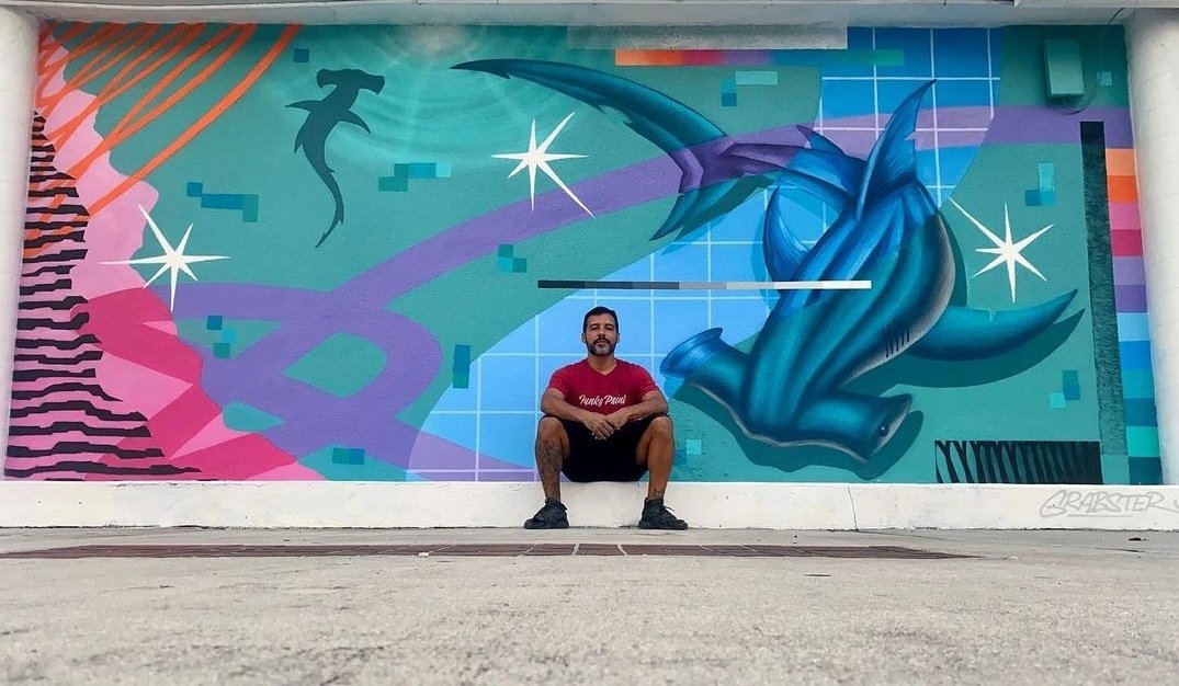CFlipNFT's tweet photo. Recent #SharkBasel #Grabisms mural by #Grabster 💯🔥
#ViceCityMarina https://t.co/mXddUJFBcU