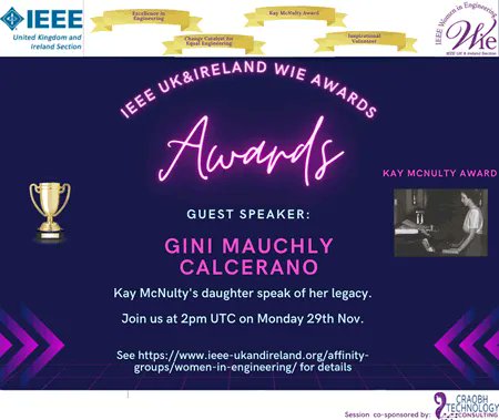 IEEE UK &amp; Ireland Women in Engineering Affinity Group ( <a href="/IEEEWIE_UK/">IEEE WIE UKI</a> ) Awards Presentation - Monday 29th November, 2pm
These awards recognise the volunteers who gave their time and made a significant contribution supporting Women in Engineering.
buff.ly/3HBzDui
#ieee