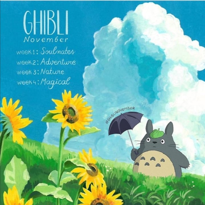 SumireSato4's tweet photo. Ghibli November Third week : Nature challenge.
#ghibli #ghiblinovember #nature #soul #calm #flow 
One slow soul touching walk
in the cold mountain flow breeze, 
calms everyone down. https://t.co/xKBwFiQEFd
