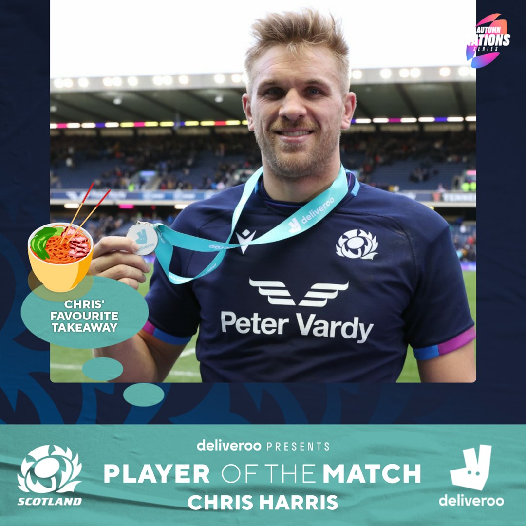 Scotlandteam's tweet photo. Congratulations to this afternoon's @Deliveroo Player of the Match, Chris Harris 🏅 https://t.co/4GY0HJziHz