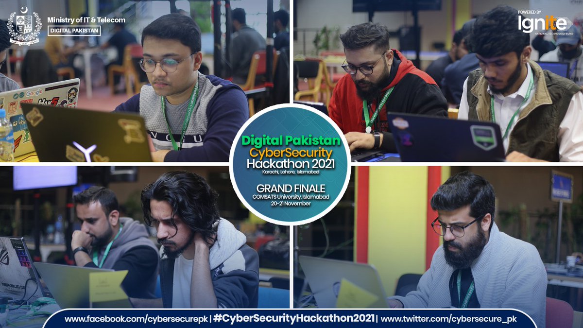 IgniteNTF's tweet photo. Finalists competing in Operating System Exploitation category. Best of Luck!

"Grand Finale - Digital Pakistan Cybersecurity Hackathon 2021"

Pakistan's 1st Nationwide Cybersecurity Hackathon powered by @IgniteNTF - @MoitOfficial

#CyberSecurityHackathon2021  #cybersecurity https://t.co/MMhfvfGS2v