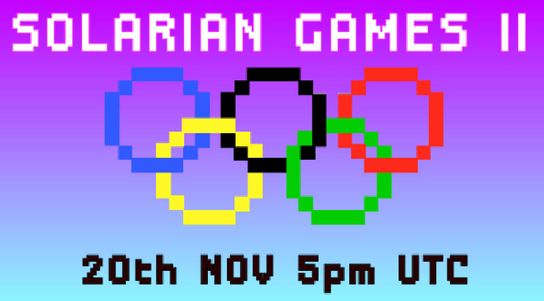 SolariansNFT's tweet photo. 🏁THE SOLARIAN GAMES II🏁

The 2nd Solarian Games is happening in ~1 hour in our Discord (https://t.co/lIvLw5svFr)!

- Fireside Chat with @SolariansNFT, @Luxaiart , @AbstractLabs  &amp; @metavillageNFT.
- Coffee Chat, Game Commentary &amp; Flash Trivia during the games! https://t.co/Y5ULXioIGz