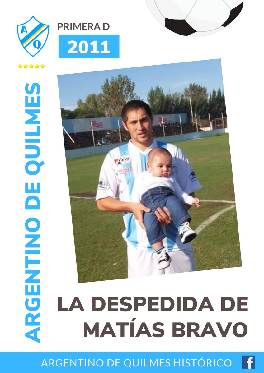 Un día como hoy 20/11/2010, hace 11 años jugaba por última vez con la #PrimeraCelesteyBlanca Matías Bravo, defensor que jugó en @ArgdeQuilmesOf nada menos que 138 partidos marcando 11 goles, dos de ellos de penal.

Datos : #ABCMate el diccionario de Argentino de Quilmes