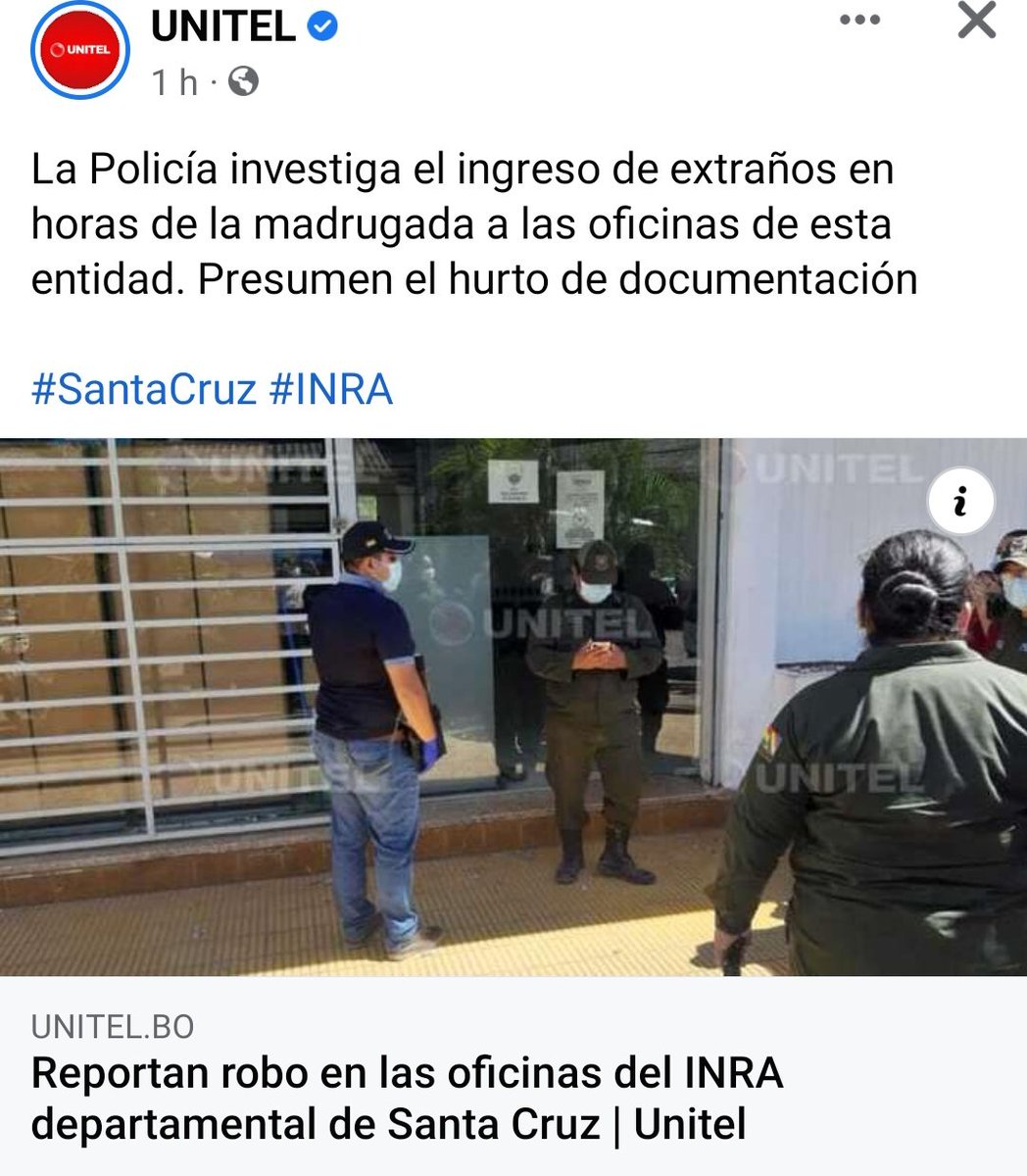 gamboafreddy25's tweet photo. Que coincidencia que justo en plena investigación por el caso Las Londras y donde ya se demostró que el @nacionalINRA está involucrados en los avasallamientos de tierras y secuestros, justo hoy "melantes" entre a robar documentos y computadoras en estas instalaciones del INRA. https://t.co/HnwEUv3Vz0