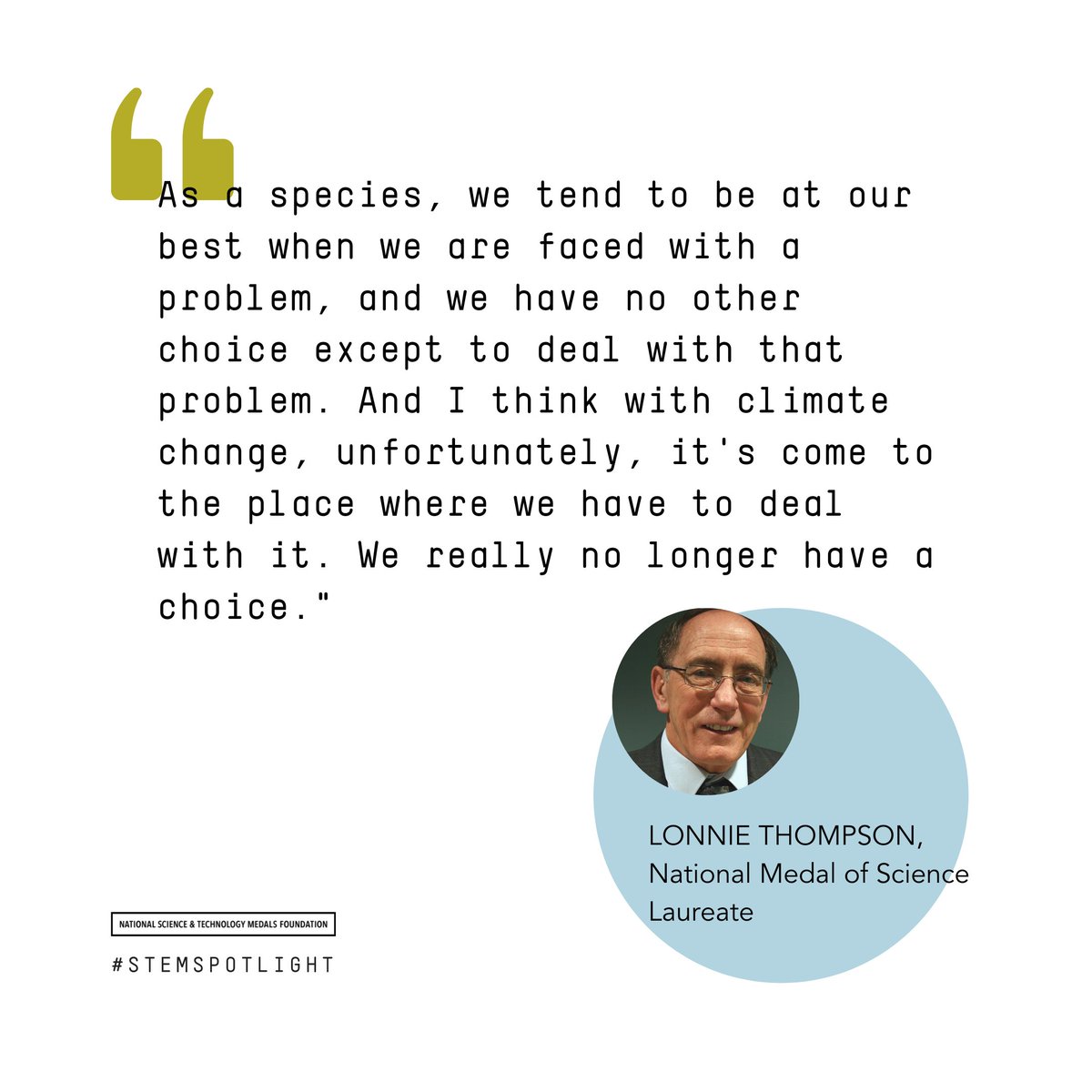NSTMF's tweet photo. Lonnie Thompson of @osuearthscience has dedicated his life to studying glacial ice and chronicling its retreat. 

He is both realistic and optimistic about our ability to address #climatechange and save what we can.

Watch the #STEMSpotlight episode 
👉 https://t.co/Ho2gi7ZJGY https://t.co/b3Xu0CxME6