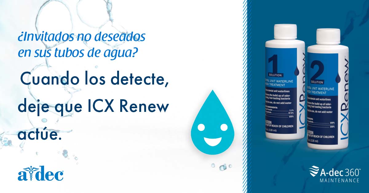 dentadecmexico's tweet photo. Los pacientes confían en que el agua que se utiliza en la cavidad bucal esta libre de bacterias. 🧐 Para garantizar esto, las líneas de agua de la unidad dental deben mantenerse limpias.
 ICX Renew ayuda a simplificar su rutina de limpieza. ¿Ya lo conoces? Pídelo con nosotros. https://t.co/yKIi1Cbvqj