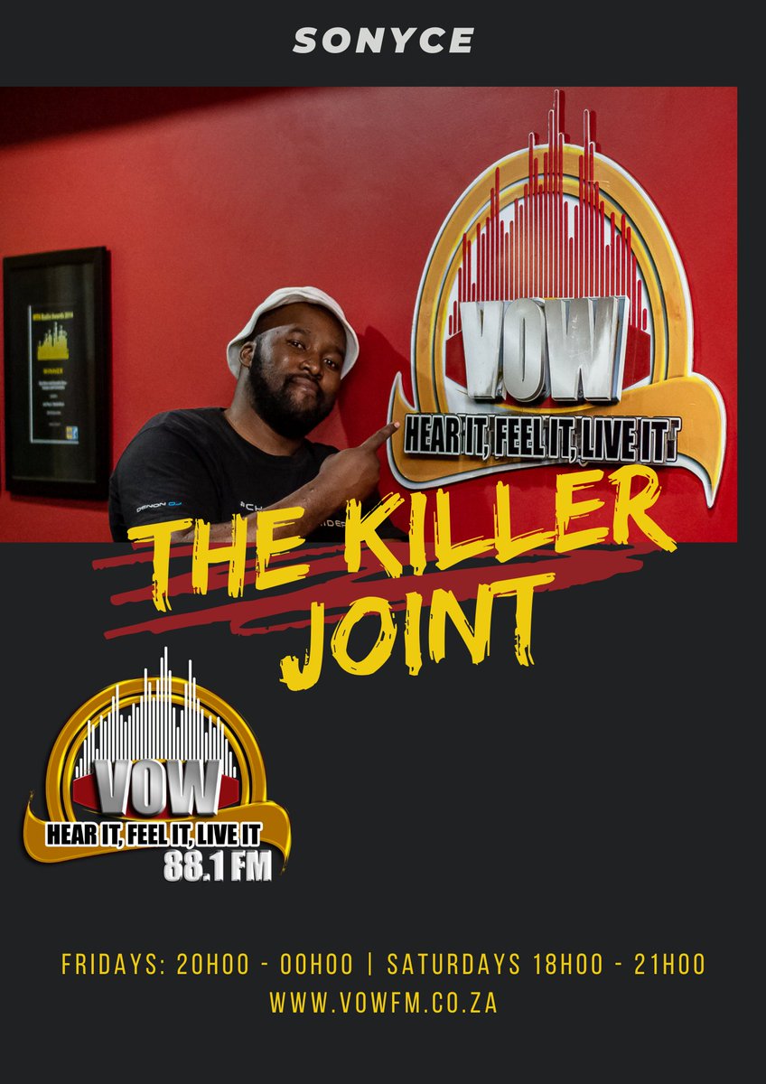 vow_881's tweet image. Its that time to dance and we do it best with #TheKillerJoint with @RealDjSonyce .

Kicking off the show with :  Phuzekhemisi, Da Capo - Imbizo (Da Capo's Touch)    

⏲️18:00 - 21:00
📡vowfm.co.za
📻88.1 fm
#TheKillerJoint 
#SoundsOfSpring