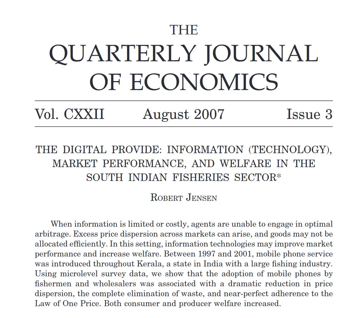 emollick's tweet photo. Access to the internet changes the economy in ways that we couldn’t have anticipated &amp; are hard to measure. For example, when fishermen in India gained access to cellphones, they could exchange demand info. Prices instantly stabilized and waste disappeared. Look at those graphs! https://t.co/izfMyUXr16