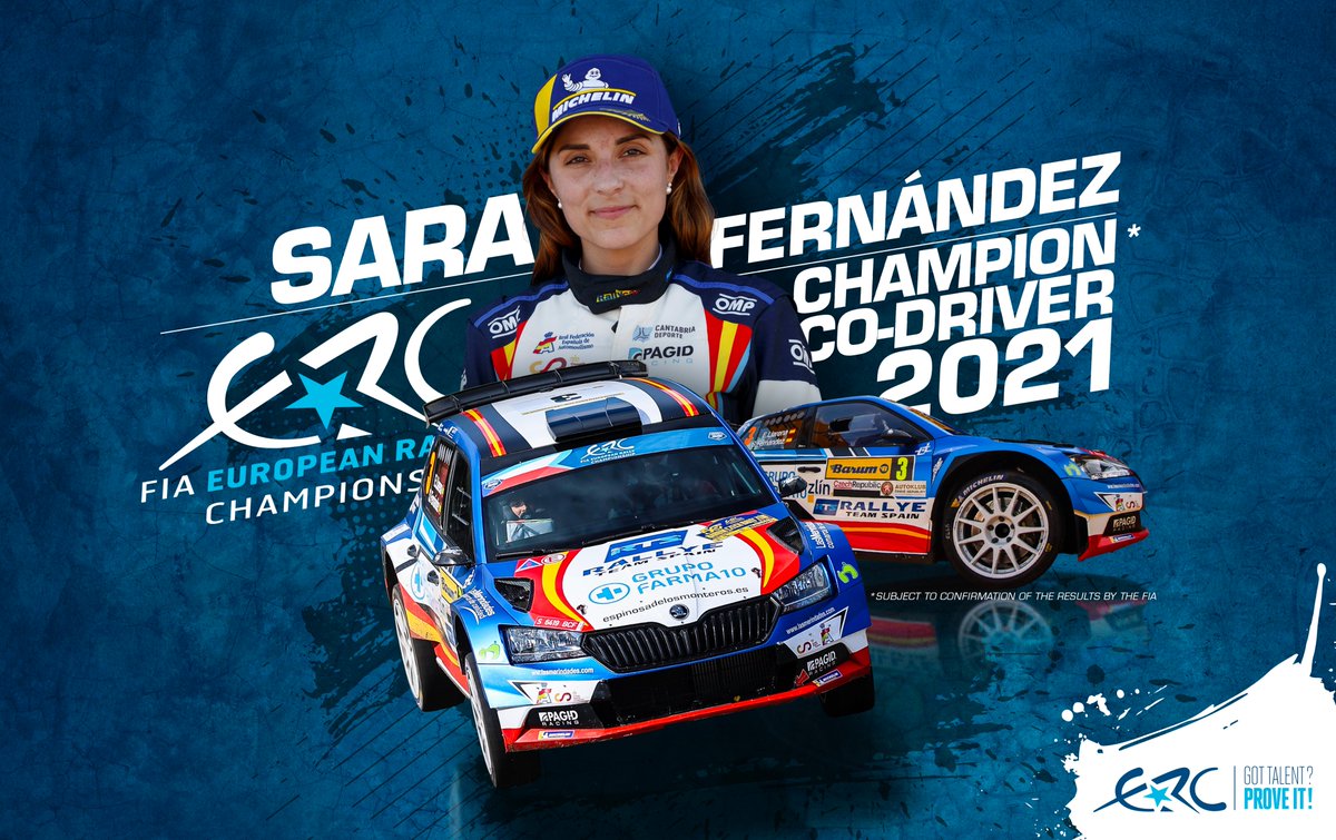 FIAERC's tweet photo. Efrén and Sara finish 2nd, which means... 👏👏👏👏
#FIAERC #RallyIslasCanarias https://t.co/K5fQUC31cm