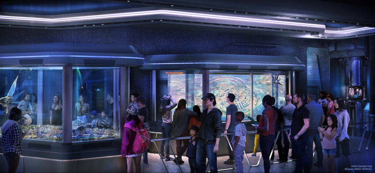 PracticalWDW's tweet photo. No #DestinationD23 big news about Guardians of the Galaxy Cosmic Rewind coming to Epcot in the summer, other than a short video clip of Glen Close, but they did recently share some new concept art (presumable from the queue or preshow) https://t.co/b1Lqg4zMhE