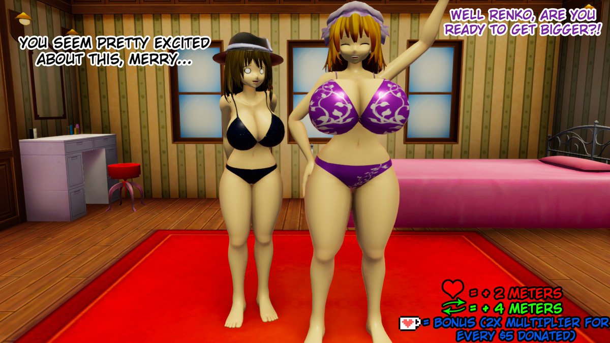Here it is everyone! Renko &amp; Maribel's Growth Drive has officially started.
Rules:
*Both will grow from Likes and RTs
*Every donation adds a 2x multiplier to the Bonus, which boosts how much they'll grow in the end

Here's the Ko-Fi link: ko-fi.com/maidoverheaven