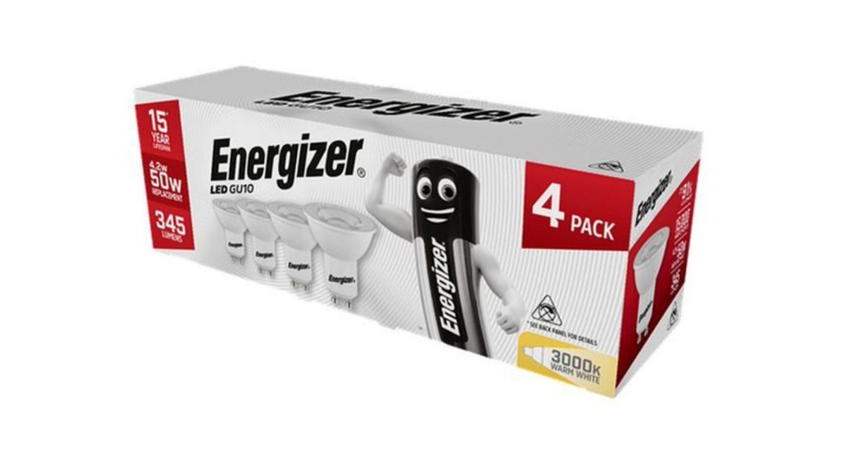 Energizer 4pc 4.2w LED Warm White GU10 Spot Lightbulbs 💡
✅Set of 4 spotlight bulbs ✅Only 12.99
Find them here: 👉bit.ly/3qWlVwm
#lighting #lightbulbs #energizer