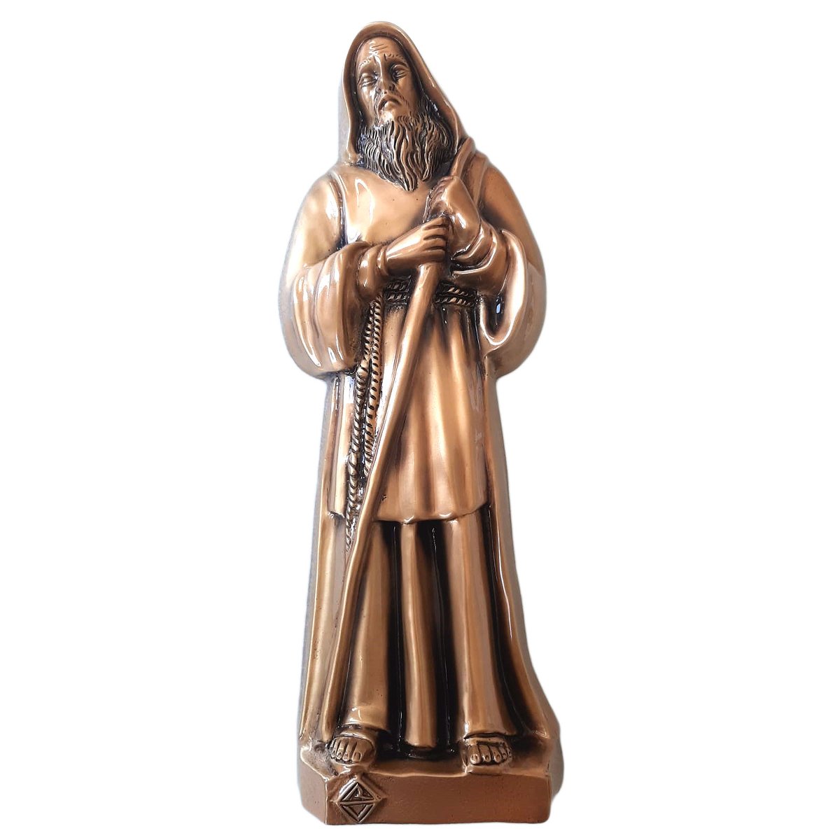 Targa in bronzo per lapide con bassorilievo San Francesco da Paola - Altezza 40 cm - Lavorazione a cera persa - realvotivastore.com/it/targa-in-br…