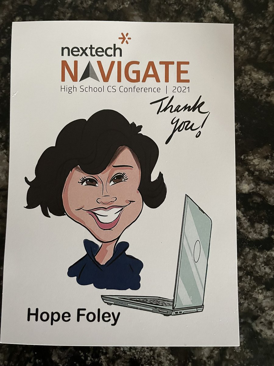 hope_foley's tweet photo. Got thank you gift from team at #NextechNavigate !! They cartooned me! Thank you! Appreciate all you do for the event and being a part of it! https://t.co/nVxYZsTVbt
