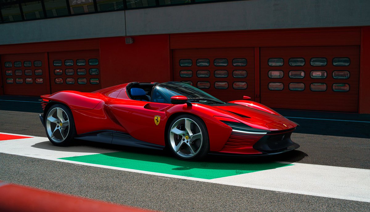 Ferrari's tweet photo. Feast your eyes on the #FerrariDaytonaSP3, the latest Ferrari Icona Series. Don't miss the official presentation, live streamed tomorrow from 12.30 PM CET on our YouTube Channel.

#Ferrari #IconaFerrari https://t.co/JO9srrzHgT