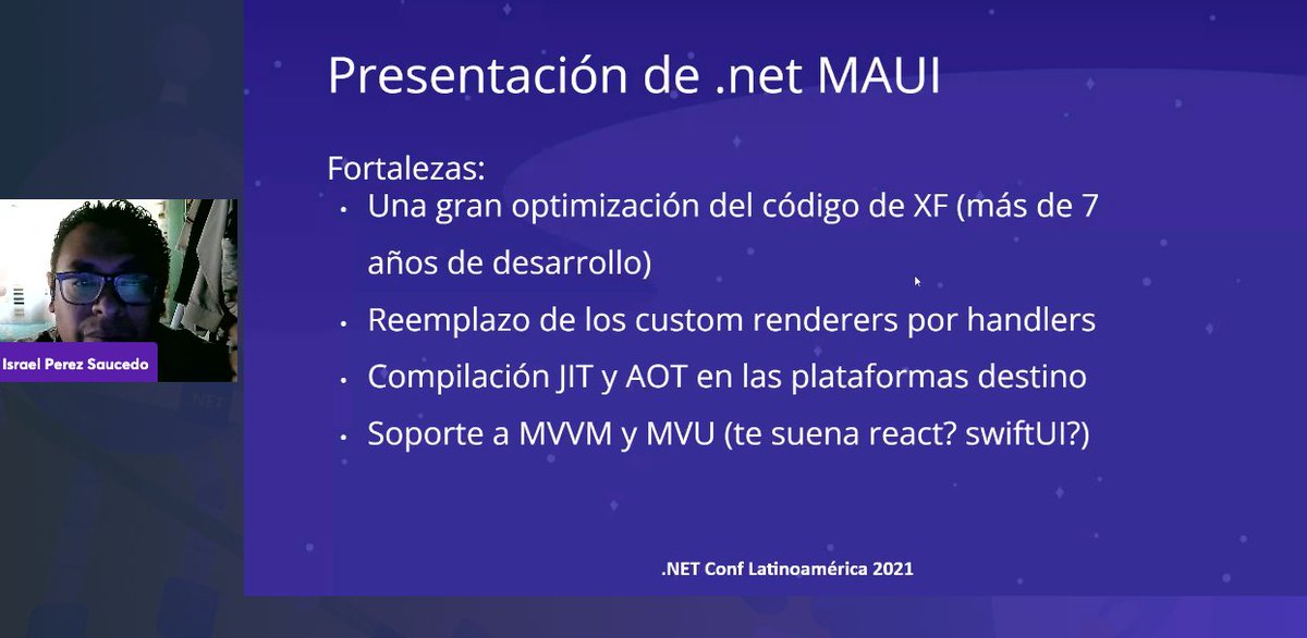 darkicebeam's tweet photo. En la Sala 2 de la #dotnetconflatam @pesimx87 nos explica cómo comenzar con #dotnetmaui 

En vivo: https://t.co/3J1E0zuSs9

#dotnetconf https://t.co/IRoFDUsgq6