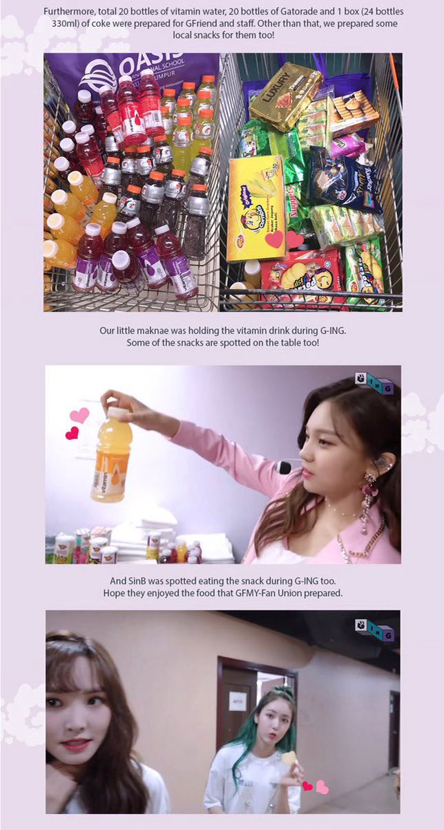 GFMYfanUNION's tweet photo. The Malaysia snack we prepared for GFRIEND and Staff during GGG concert in Malaysia. We are glad members still like it too. https://t.co/TDON96383u