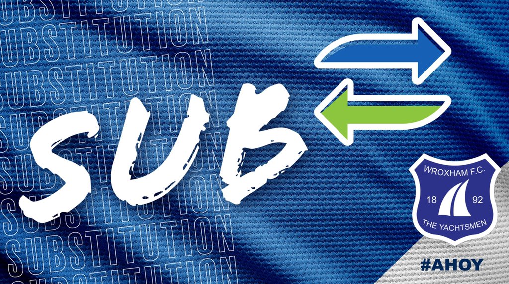 The_Yachtsmen's tweet photo. Off joe Keely on comes Lawrie Babbington for his 1st team debut 🎉 https://t.co/WOEOXzkdKp