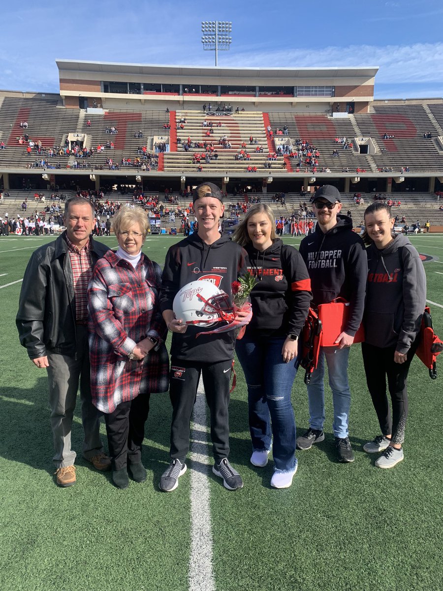 Uni__Critic's tweet photo. grateful for our senior manager/fall intern @barrettpmullins and all of his contributions to @WKUFootball. Seeing him grow over the last 3 seasons has been a pleasure and we’re excited for his future! #seniorday https://t.co/somgqHI3jl