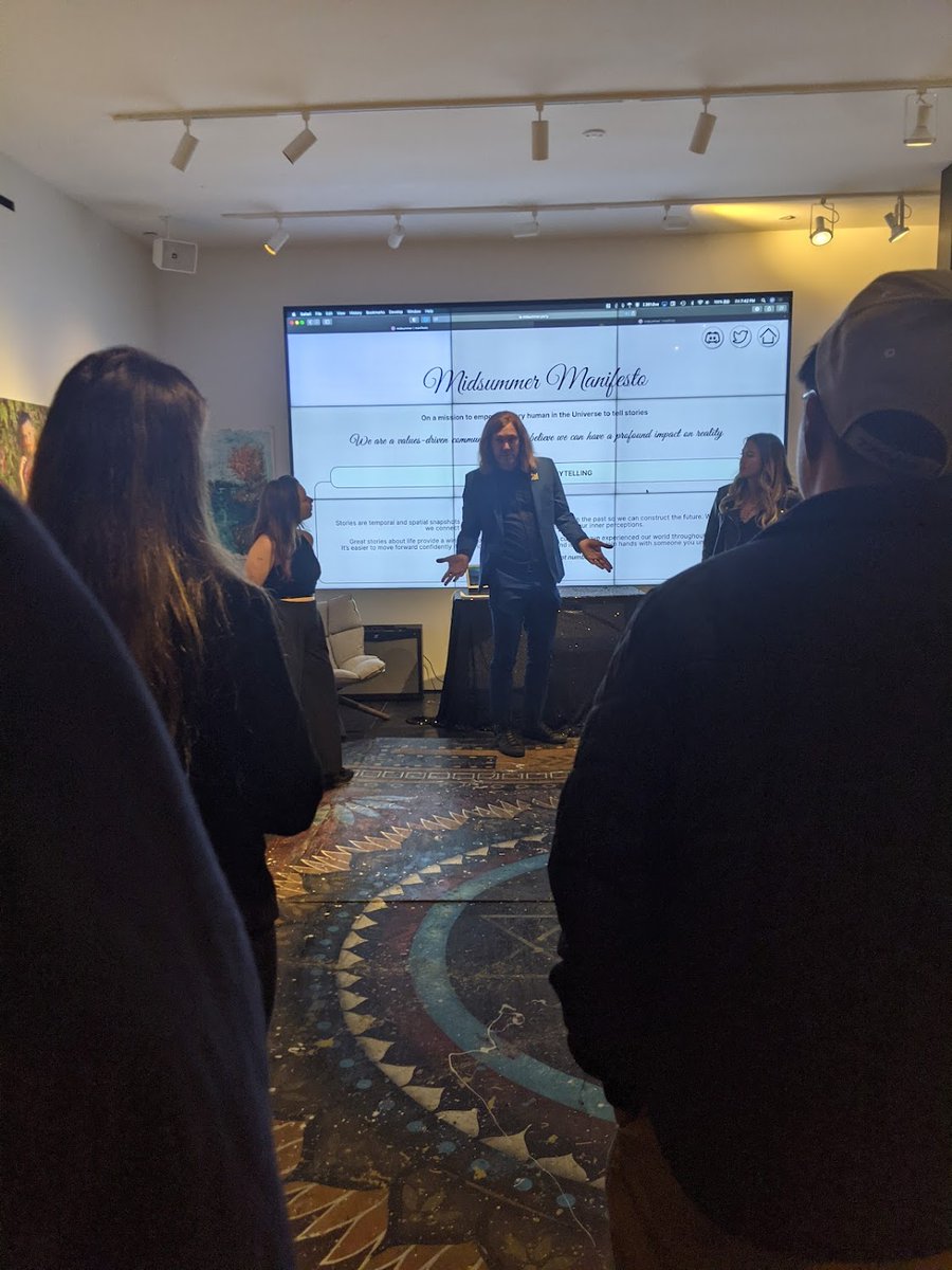 _rider_a's tweet photo. Went to my first IRL web3 event last night (s/o to @MidsummerDAO).  I'm at still at the surface of the rabbit hole, but everyone I met was open, insightful, and encouraging. 
If this is how web3 treats people trying to learn, then yes, wagmi ⬆️ https://t.co/Apd4RxqWdS
