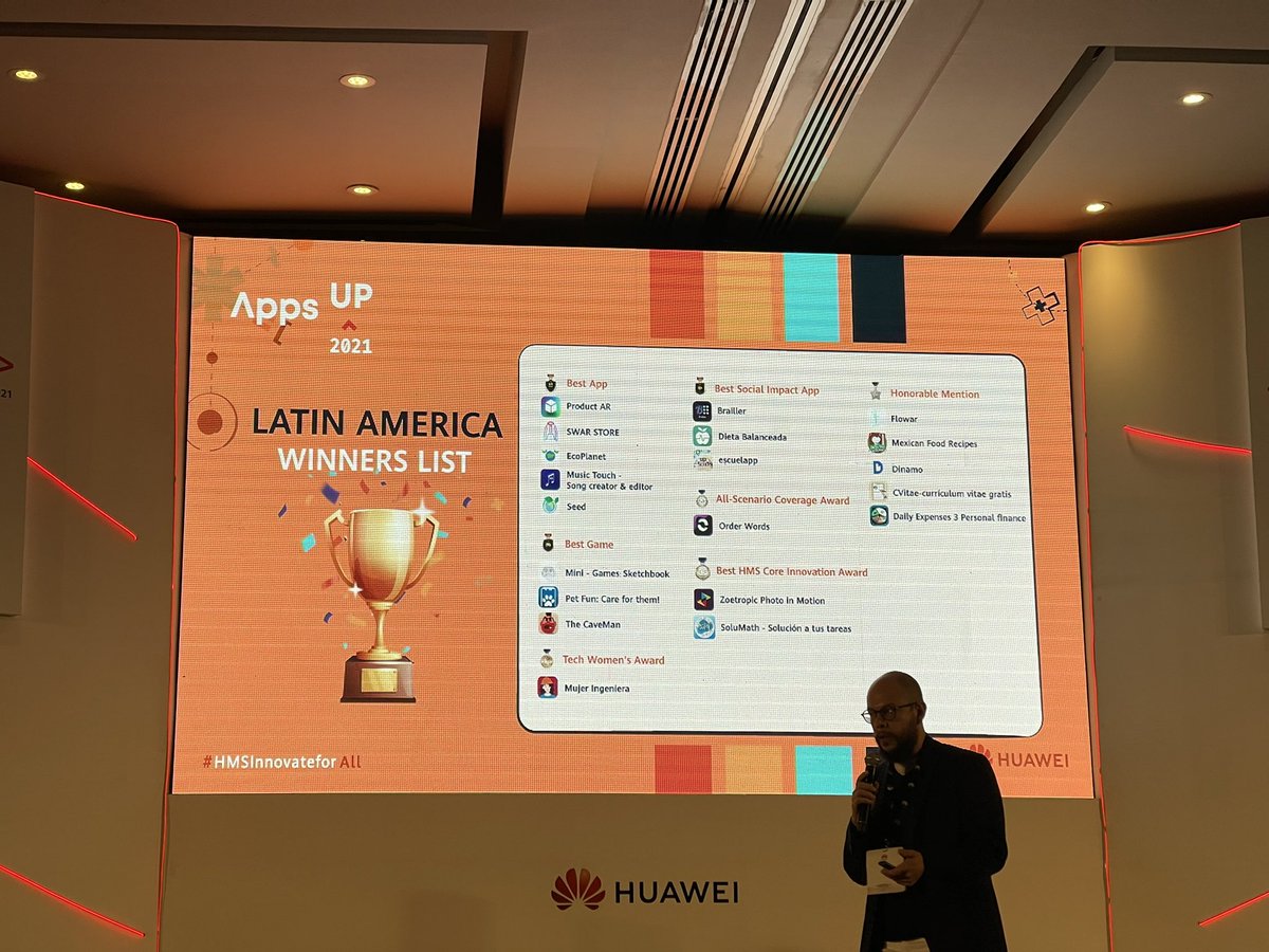 XatakaLATAM's tweet photo. Por último, conocimos a todos los ganadores latinoamericanos del Apps Up 2021 🥳
Fueron siete categorías y los premios fueron de 5,000 y 3,000 dólares 💰🏆
¡Muchas felicidades, desarrolladores!👩💻🧑💻
#HDD #HuaweiDeveloperDay https://t.co/w9h4VYKEaS