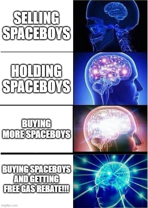 ⛽️ Gas Rebate ⛽️

Be the first of 50 to claim the Spaceboy gas rebate and you can pretend like we are living in the good ol' days when gas didn't cost one month's electric bill ⚡️

Thanks to <a href="/MFord108/">Ford</a> for making this meme 🚀