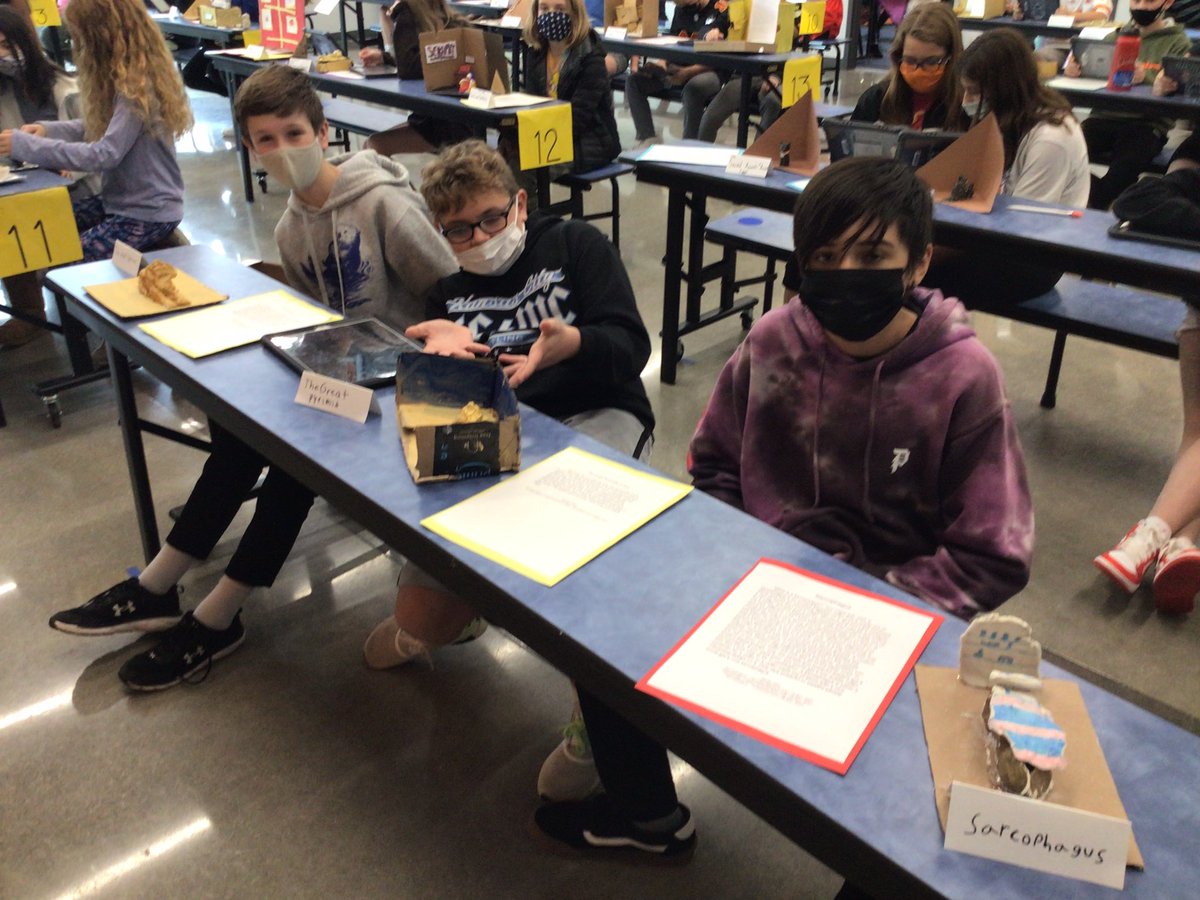 Switzer6th's tweet photo. The Ancient Egyptian Museum Exhibit was a Success! @conmo1 @Mullins6thGrade @BriarwoodElem @Bulldogs512 https://t.co/2lvptdf90l